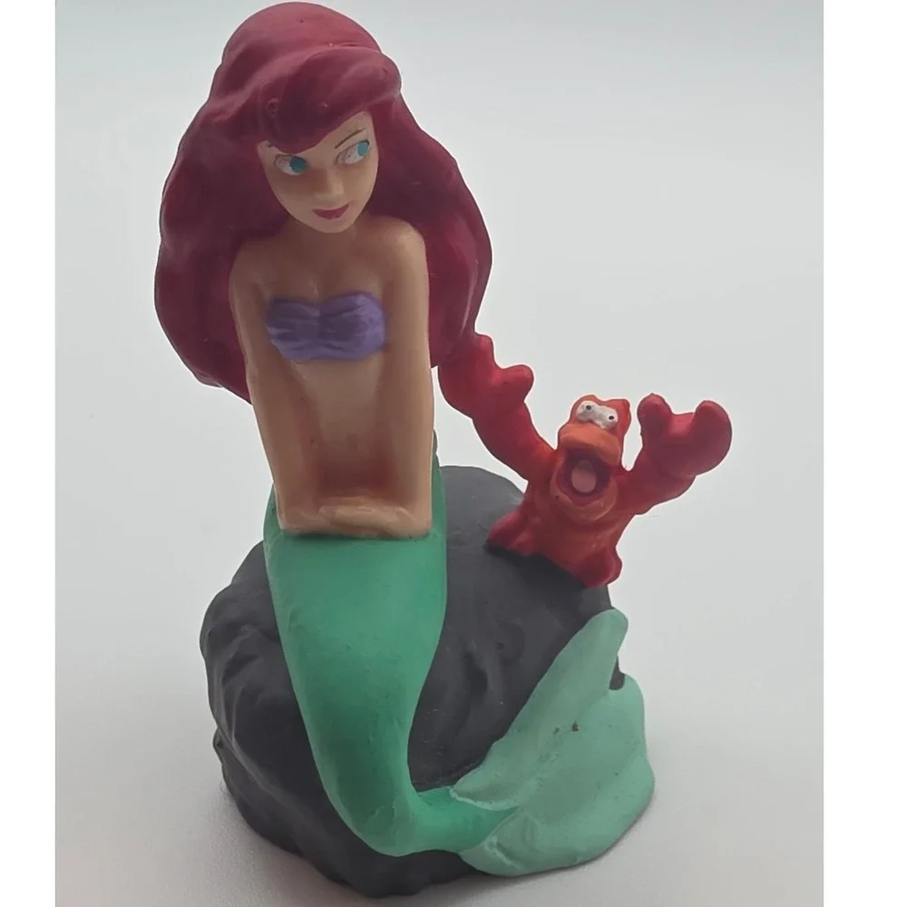 Disney Ariel Sebastian PVC Figure Small Green Red Fair Applause Vintage